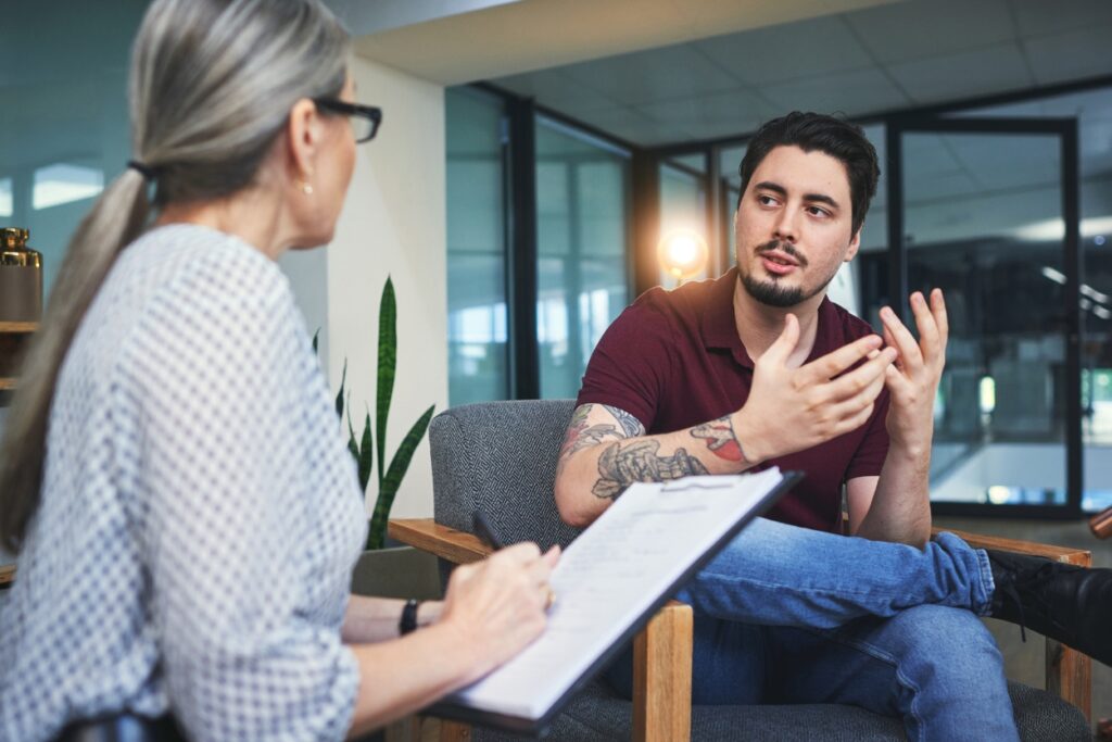 A man enjoys personalized care during cocaine addiction treatment in Nashville.
