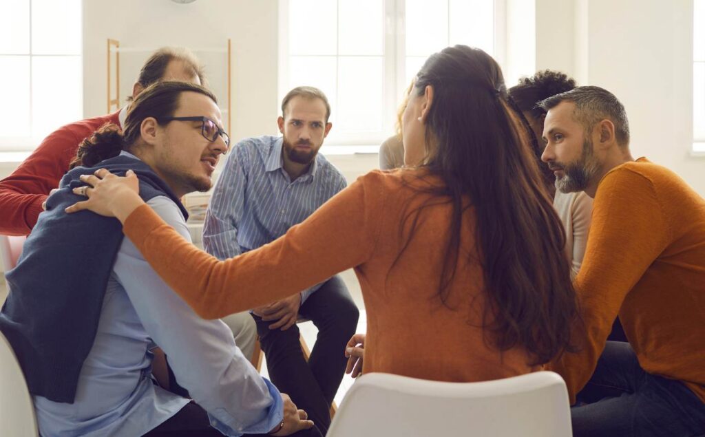 Group therapy during synthetic drug addiction treatment in Nashville.