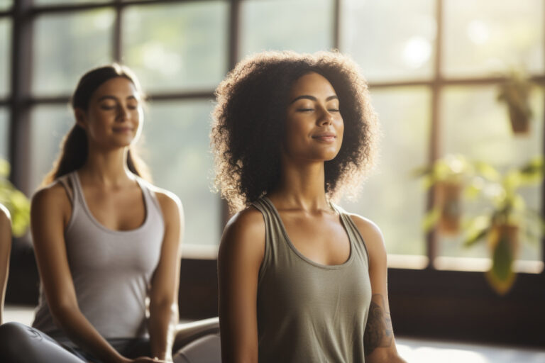 Women meditating as part of holistic therapy in Nashville, TN.